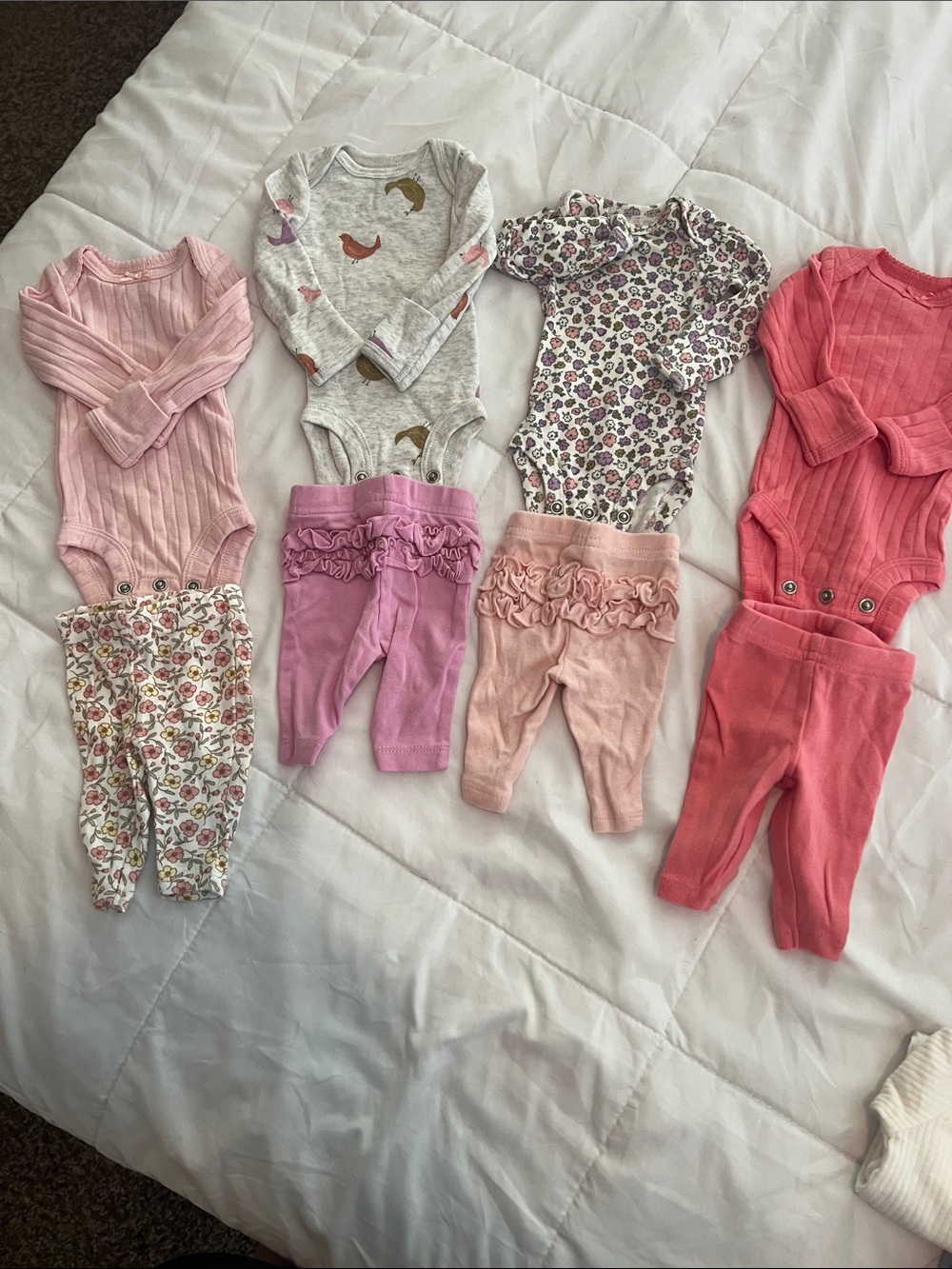Four Preemie Two Piece outfits- Soft Stretch Knit